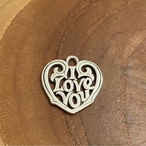 RETIRED James Avery I Love You Heart, Sterling Silver